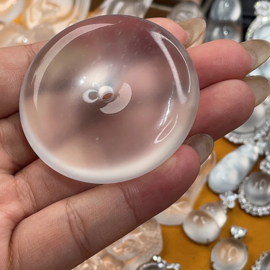 石英质玉未镶嵌毕业雪花棉平安扣50*11+