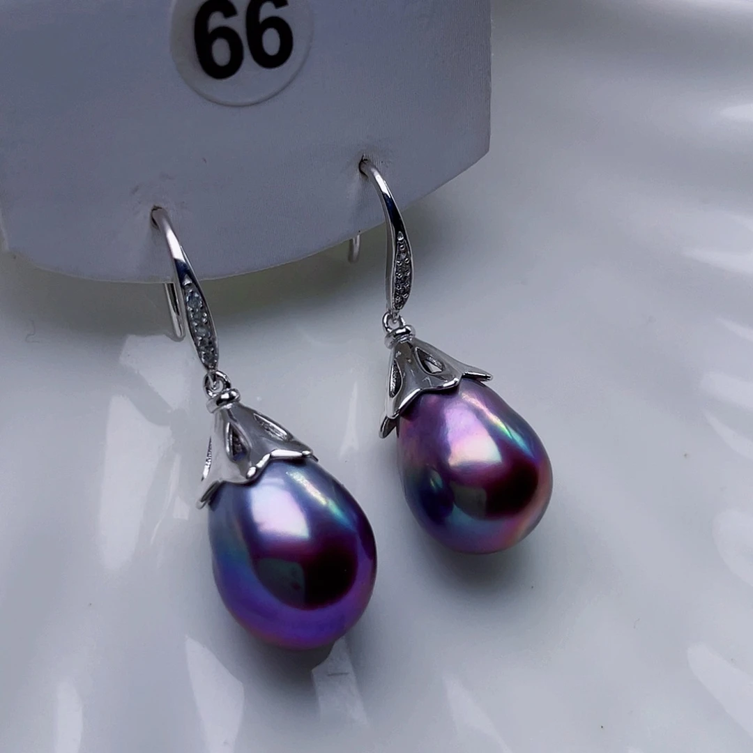 淡水珍珠耳饰银S925镶嵌梦*