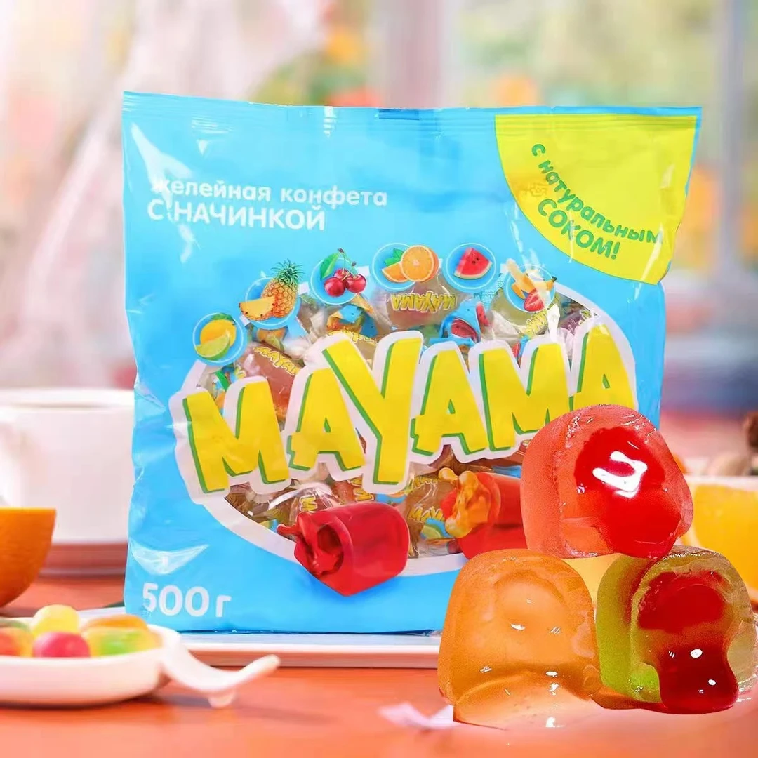 咖咖俄罗斯进口KDVMAYAMA什锦水果味夹心软糖混合软糖果过年年糖