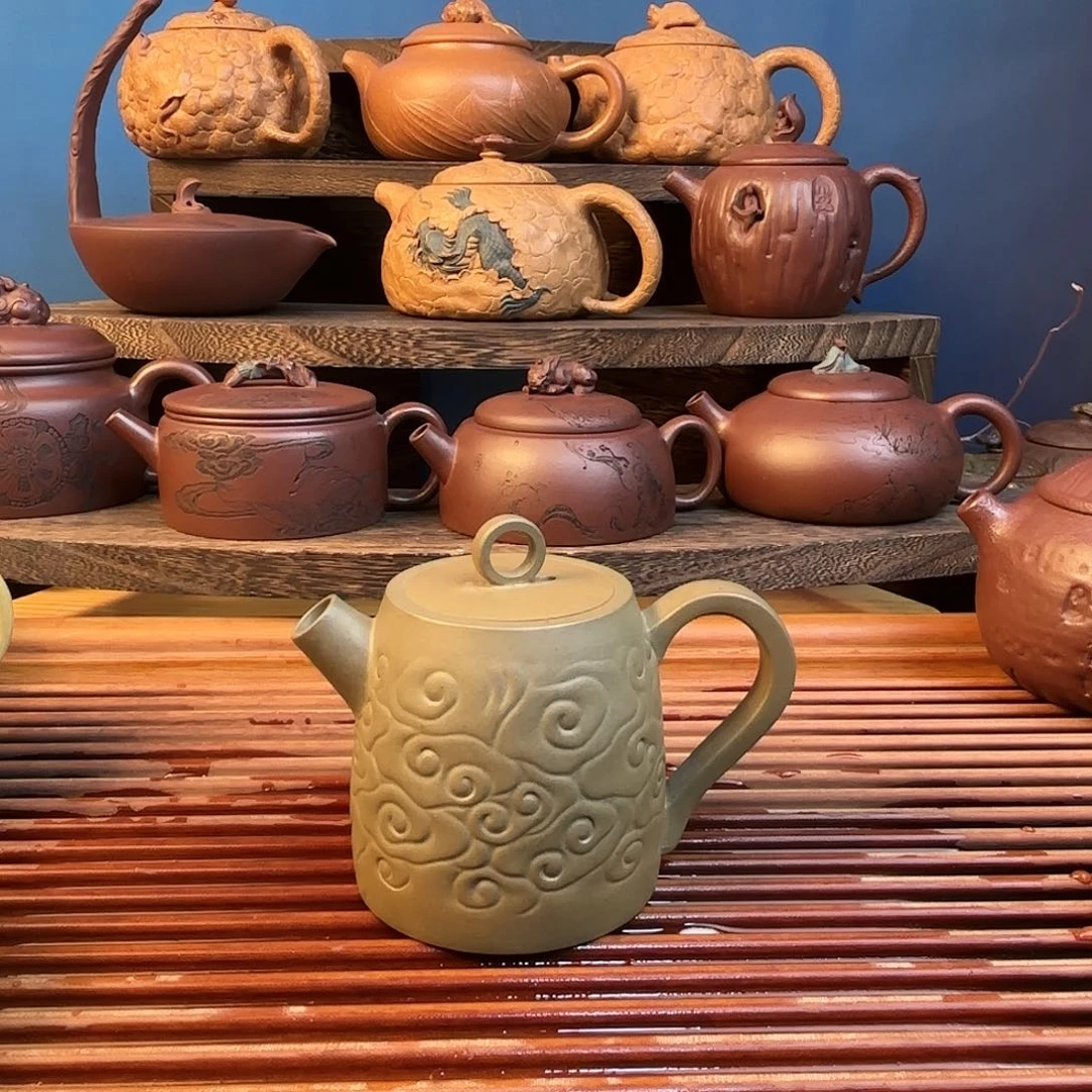 原矿豆青泥紫砂壶