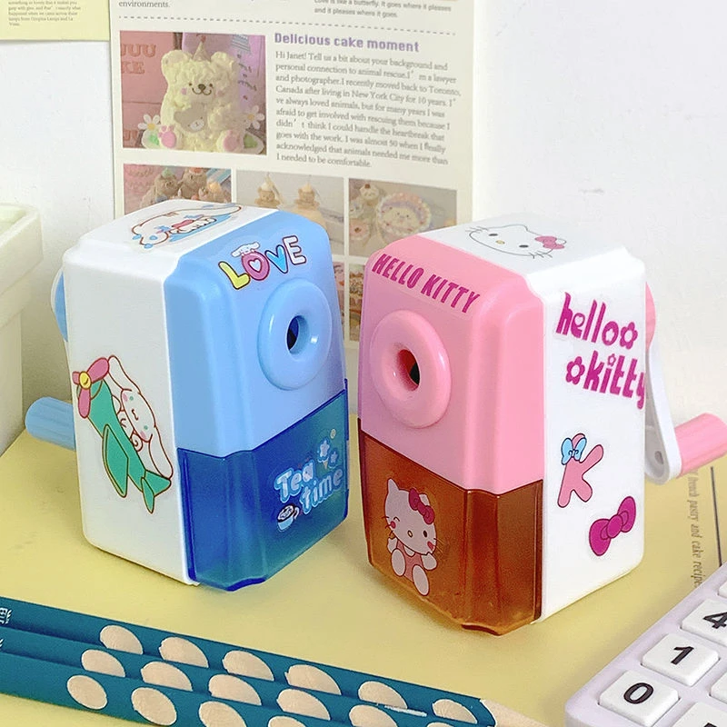 手摇削笔器自动进铅便携卷笔刀学生用削笔机可爱小猫学生专用