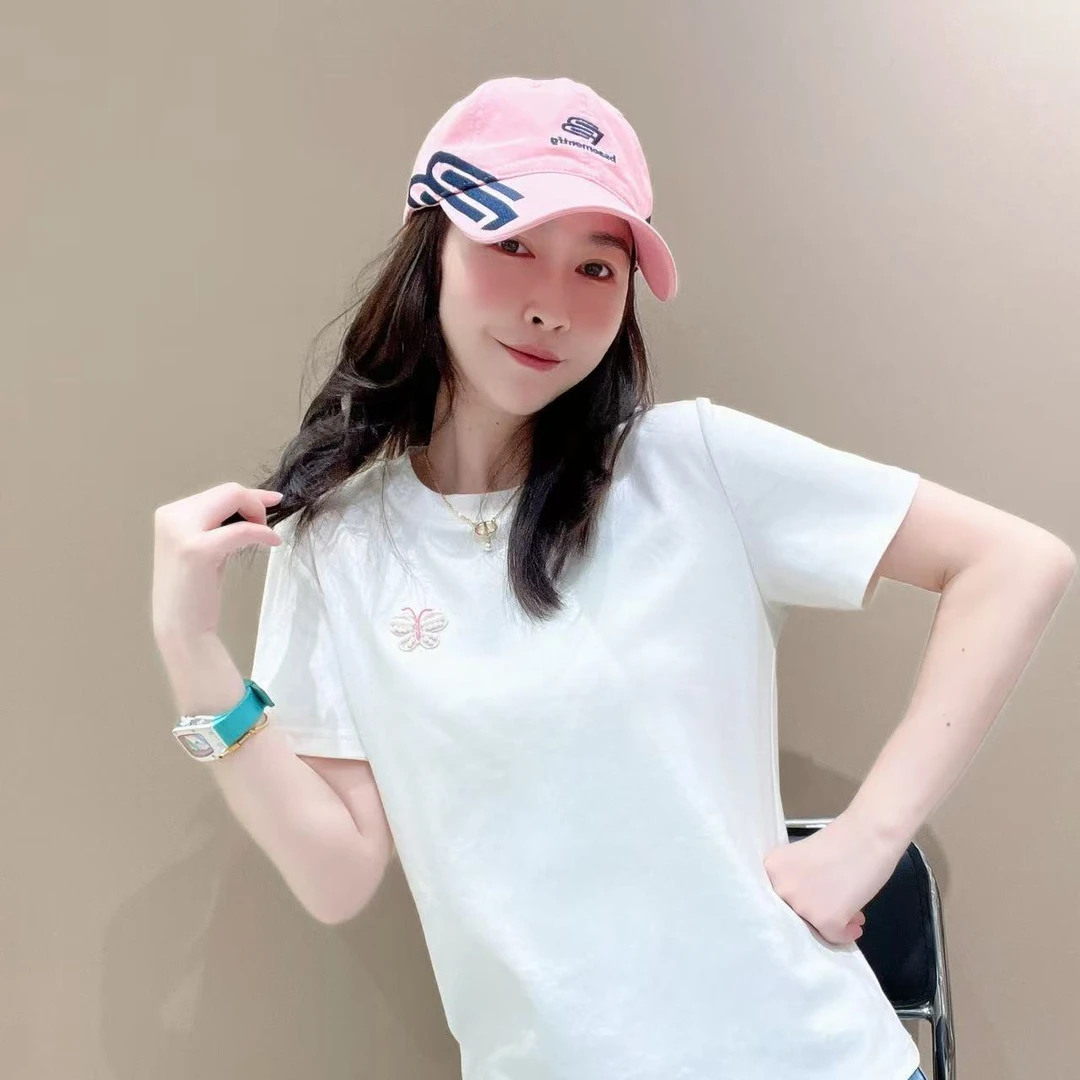 爆款新款创意短袖503202显瘦洋气时尚百搭设计感休闲体恤半袖圆领