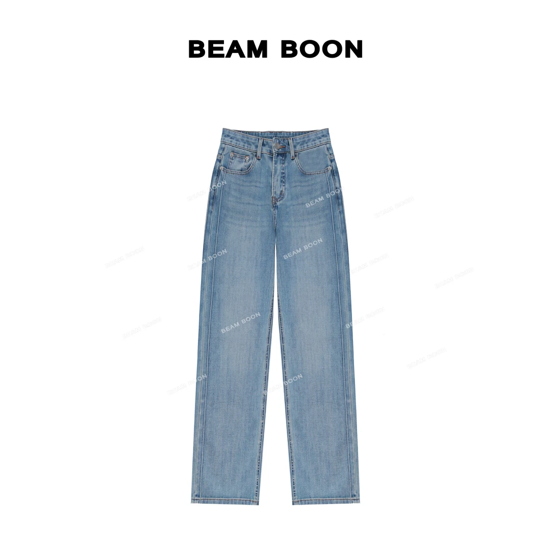 Beam Boon|【哆啦牛仔2.0】超模立裁莱赛尔软弹直筒垂感拖地牛仔裤