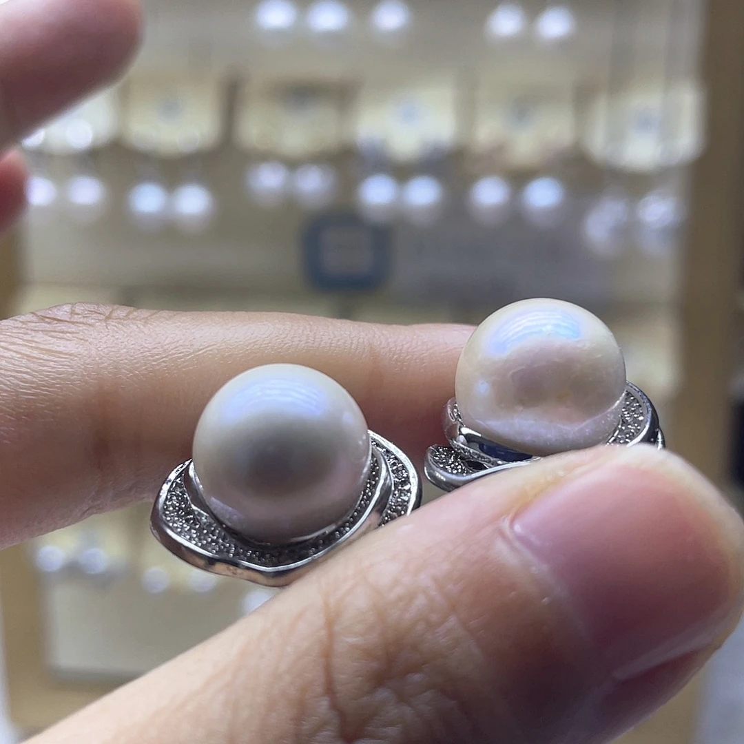 耳饰淡水珍珠银S925镶嵌