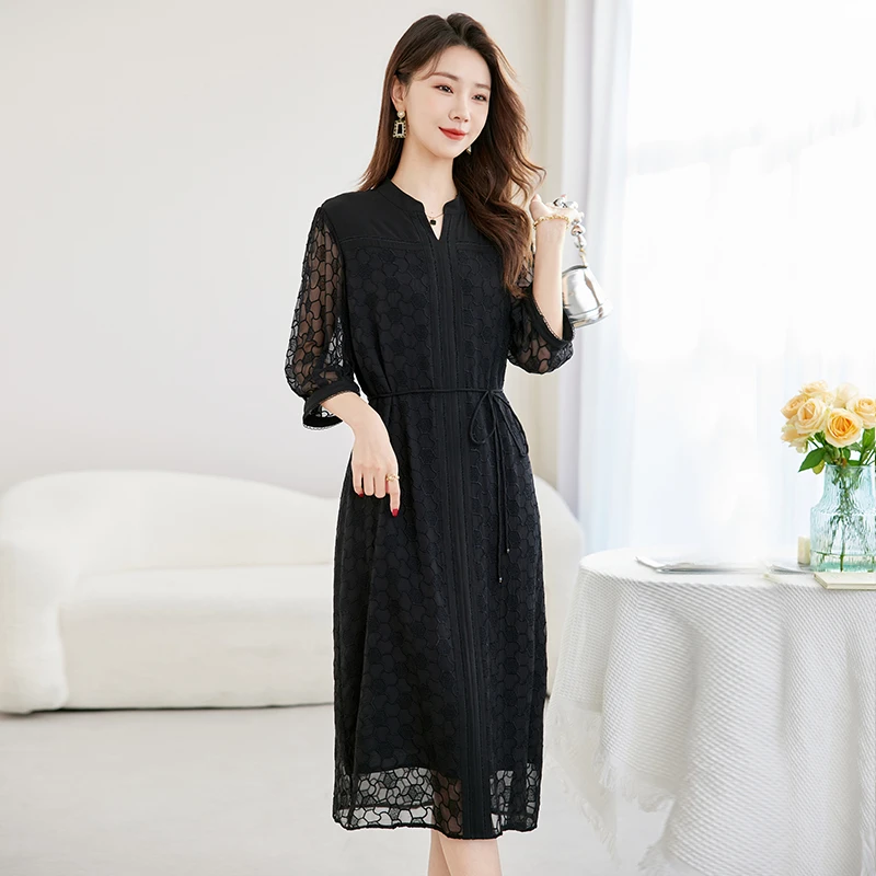 水墨佳人桑蚕丝真丝气质女装连衣裙82599578