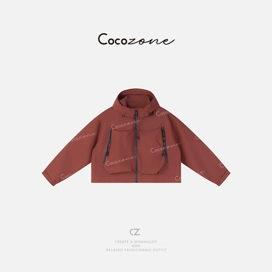 COCO ZONE 刘一一早春设计感拉链百搭连帽外套CD2A0283