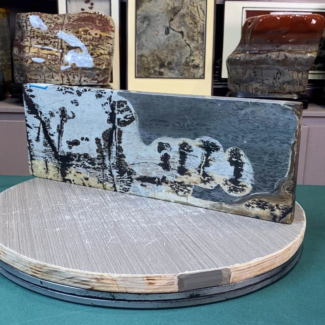 石材广西国画石草花石