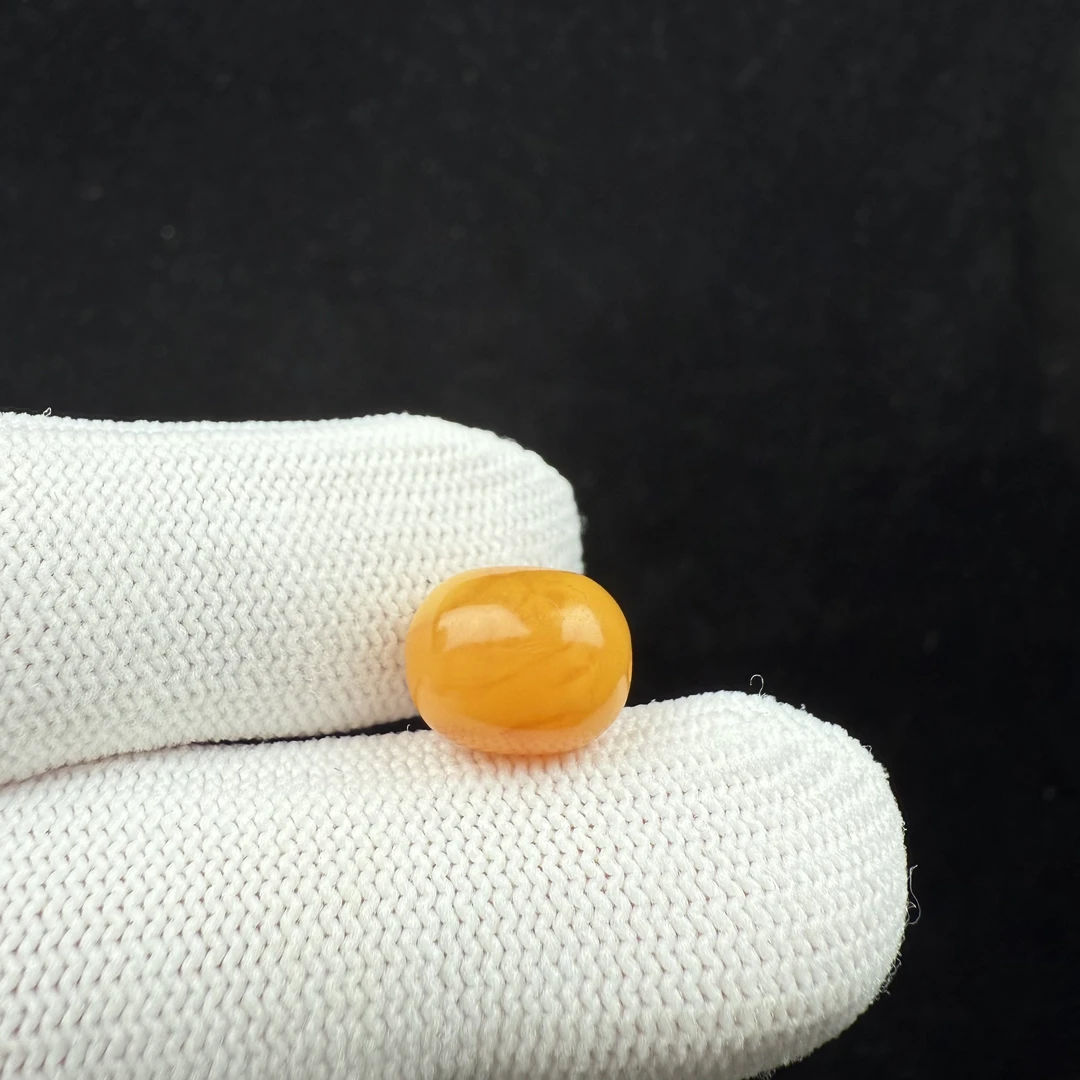 K7196天然原矿蜜蜡 鸡油红桶珠9.7*12mm支持鉴定假一罚十