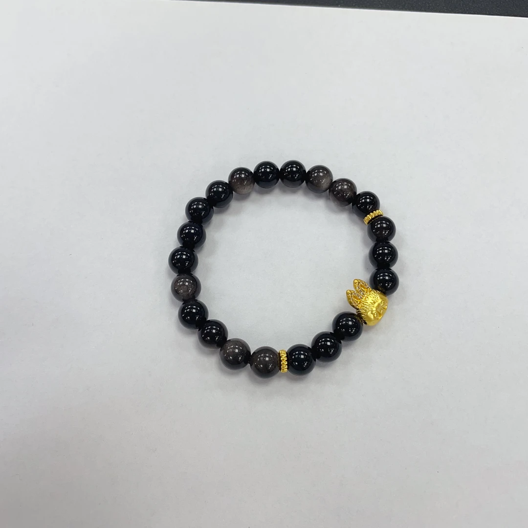 天然银曜石手串约8mm左右多样性发其一wwx01