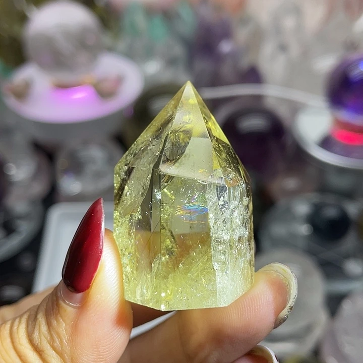 未镶嵌珠宝半成品水晶23黄水晶柱高3.8宽2.7