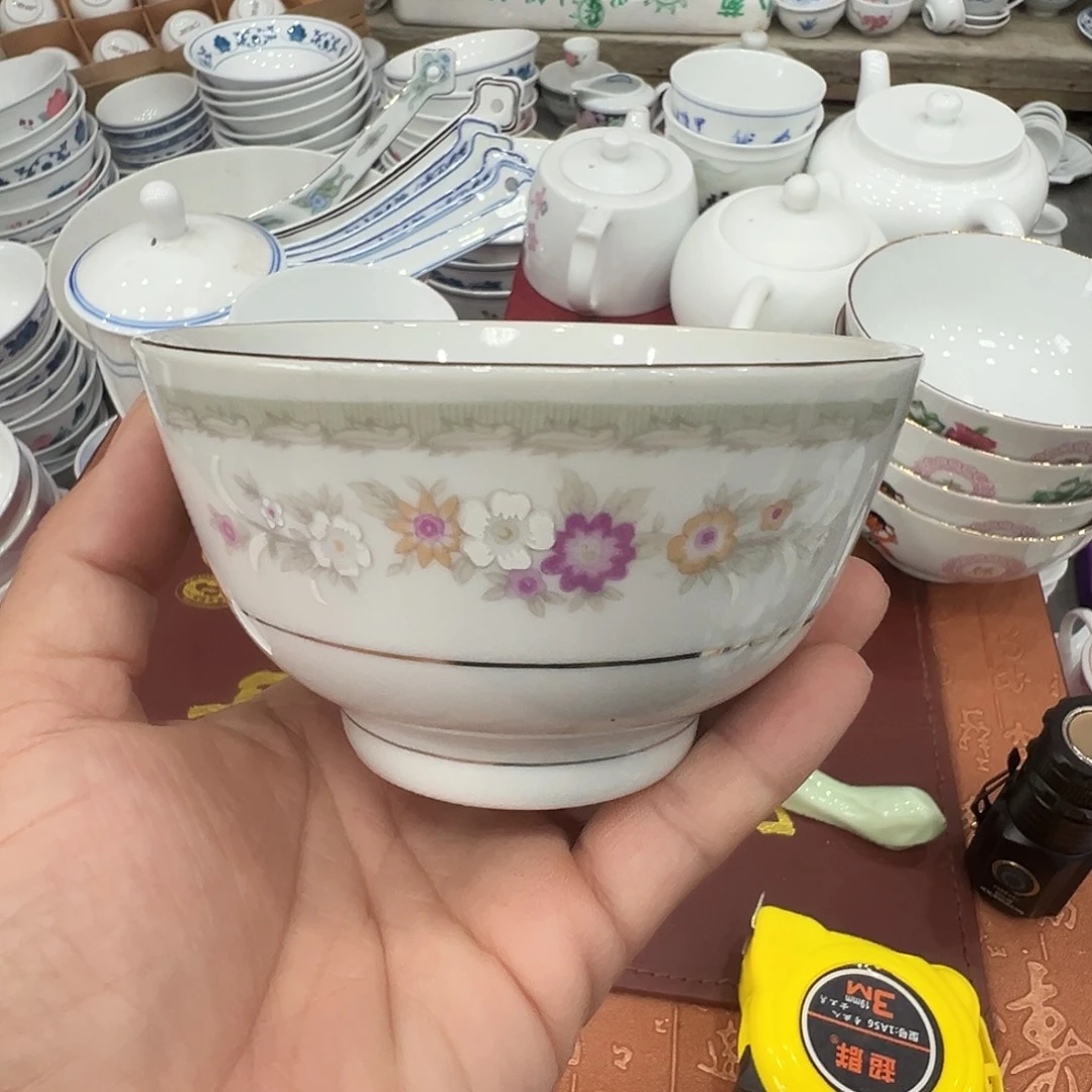 醴陵高温瓷老碗茶碗9厘米微瑕