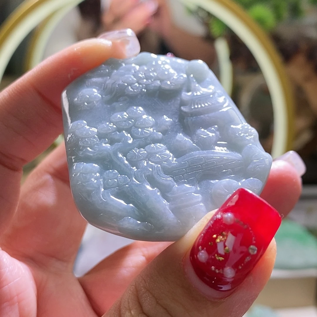 【闪购商品】翡翠颈饰未镶嵌山水