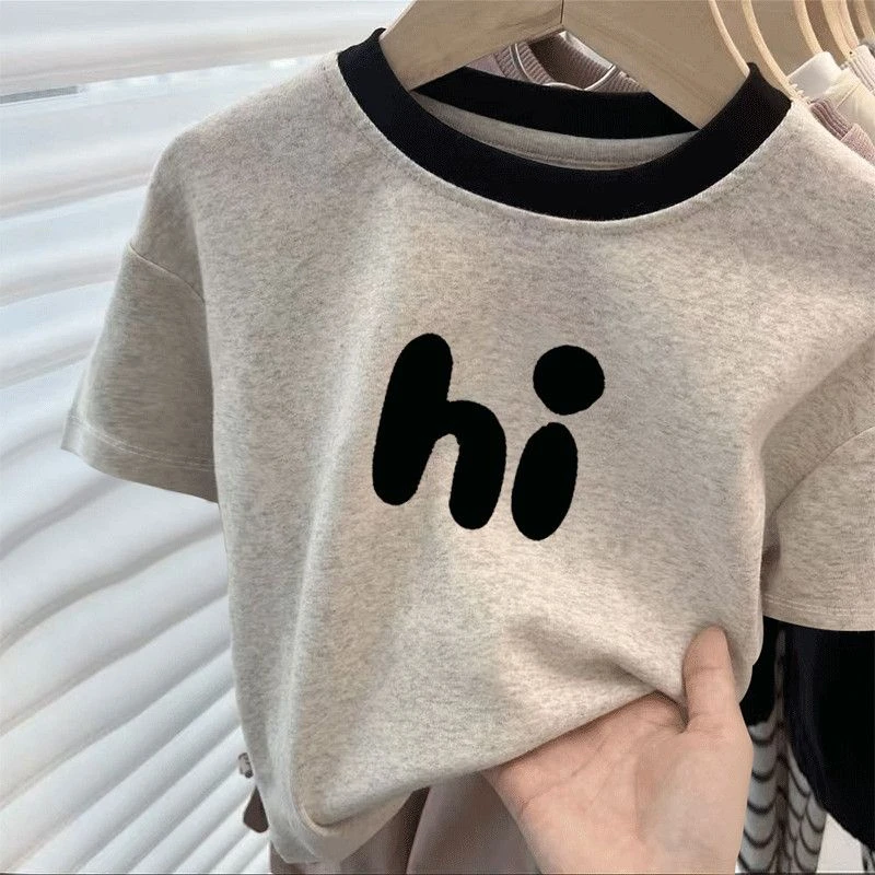 100%纯棉T恤短袖儿童男女孩通用幼儿园宝宝2025夏季好看舒适上衣t