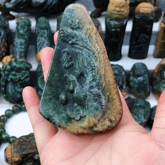 岫岩河磨玉（透闪石质玉）未镶嵌把件