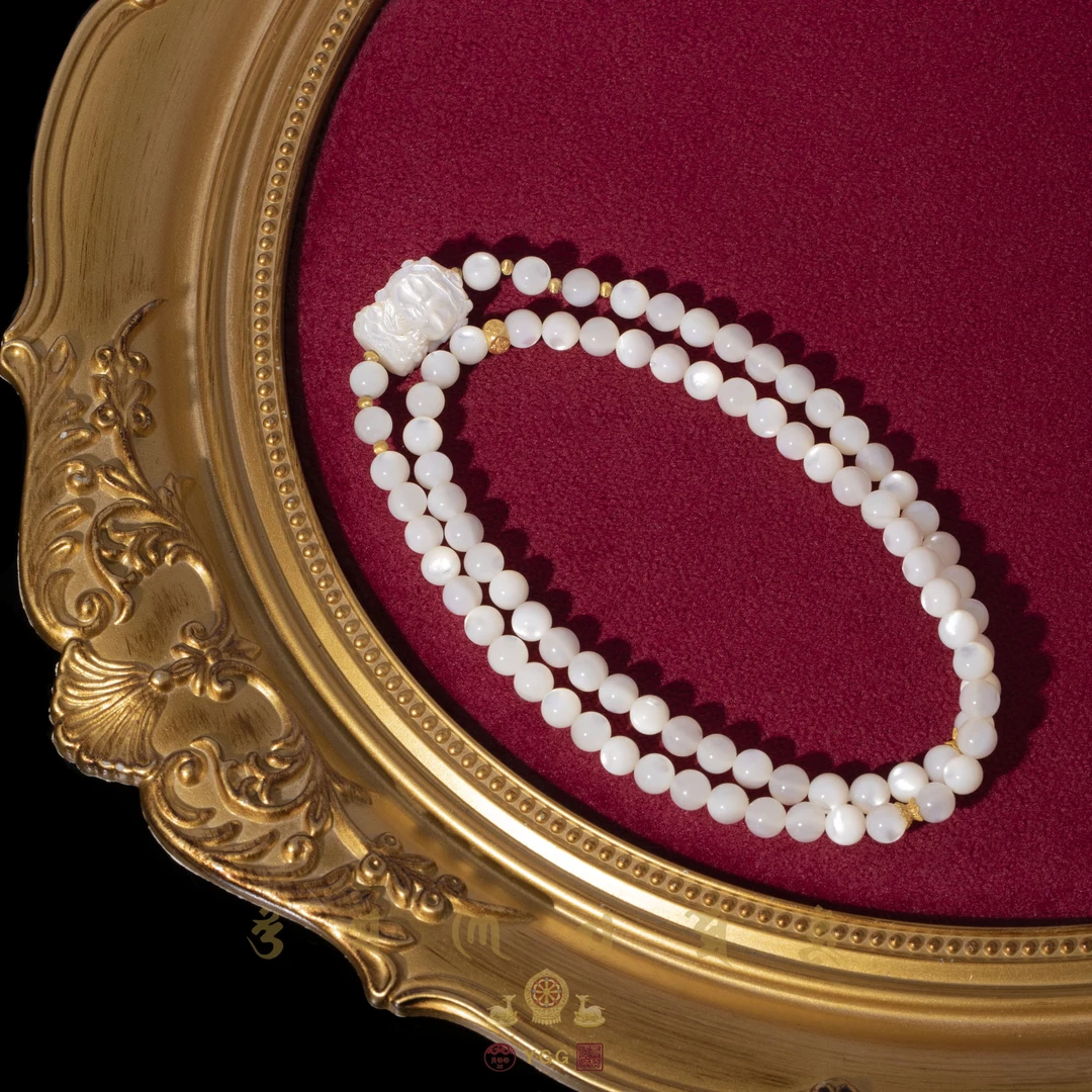 员格格【孤品】18K金CHU/白贝度母多圈手串/FBHDS02（多样性发）