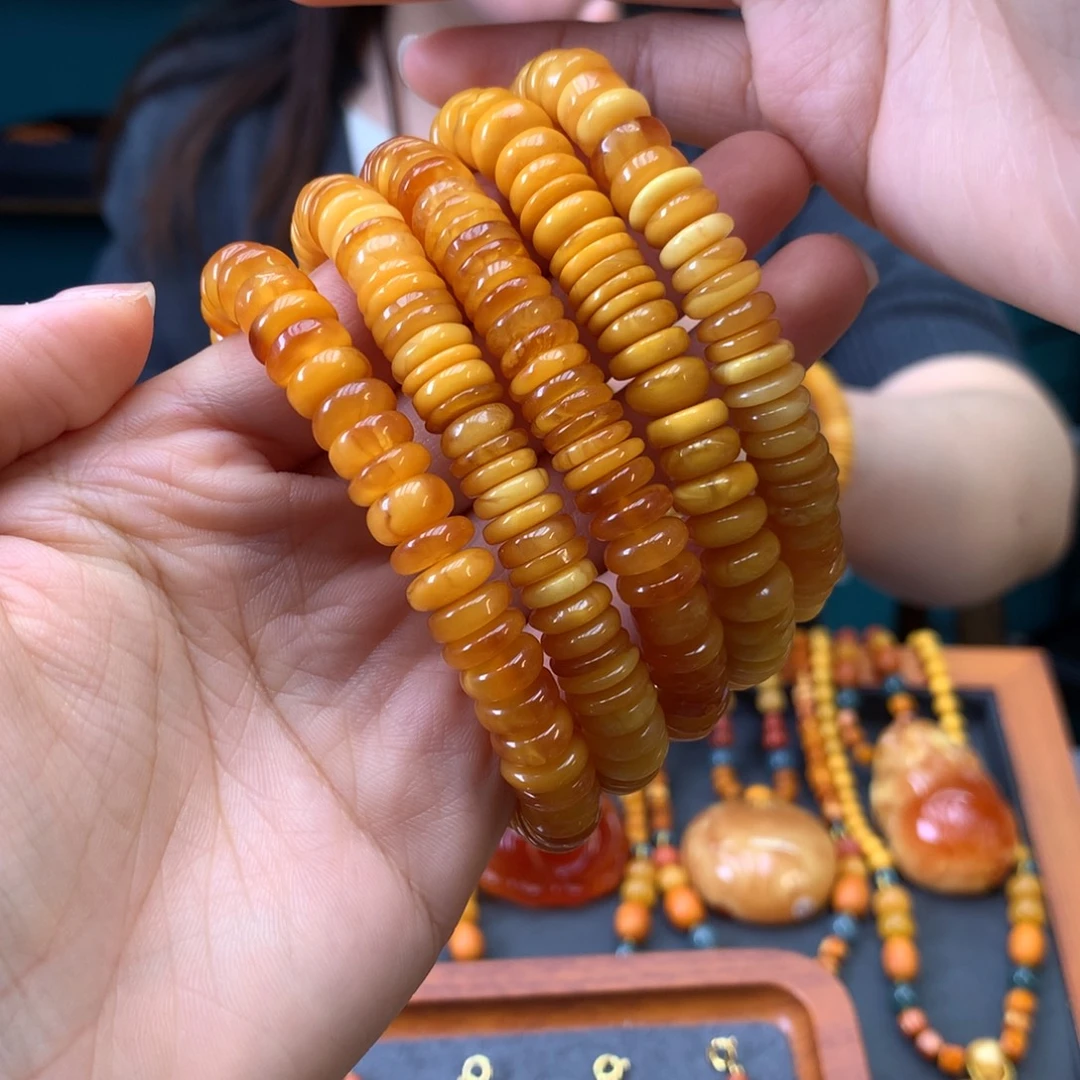 蜜蜡未镶嵌手串多样性发一