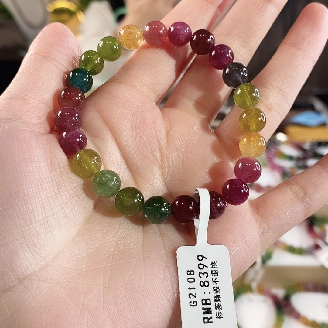 碧玺手串未镶嵌G2108单圈颜色微差