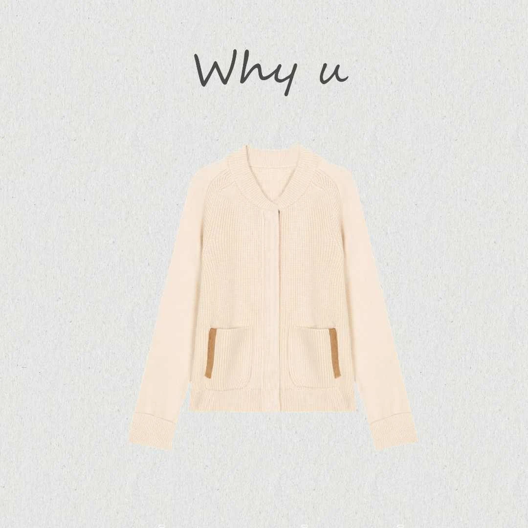 WHY U-25AW冬季时尚新款羊毛撞色立领针织衫【】