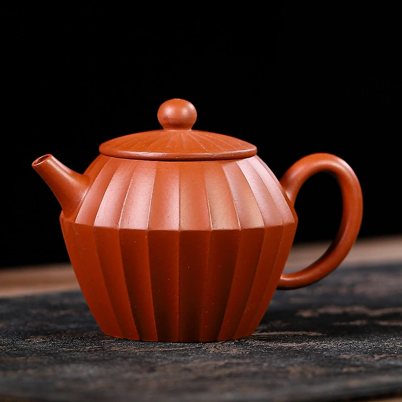 实力派名家原矿朱泥筋纹壶宜兴紫砂壶手工壶工夫茶具紫砂泡茶壶