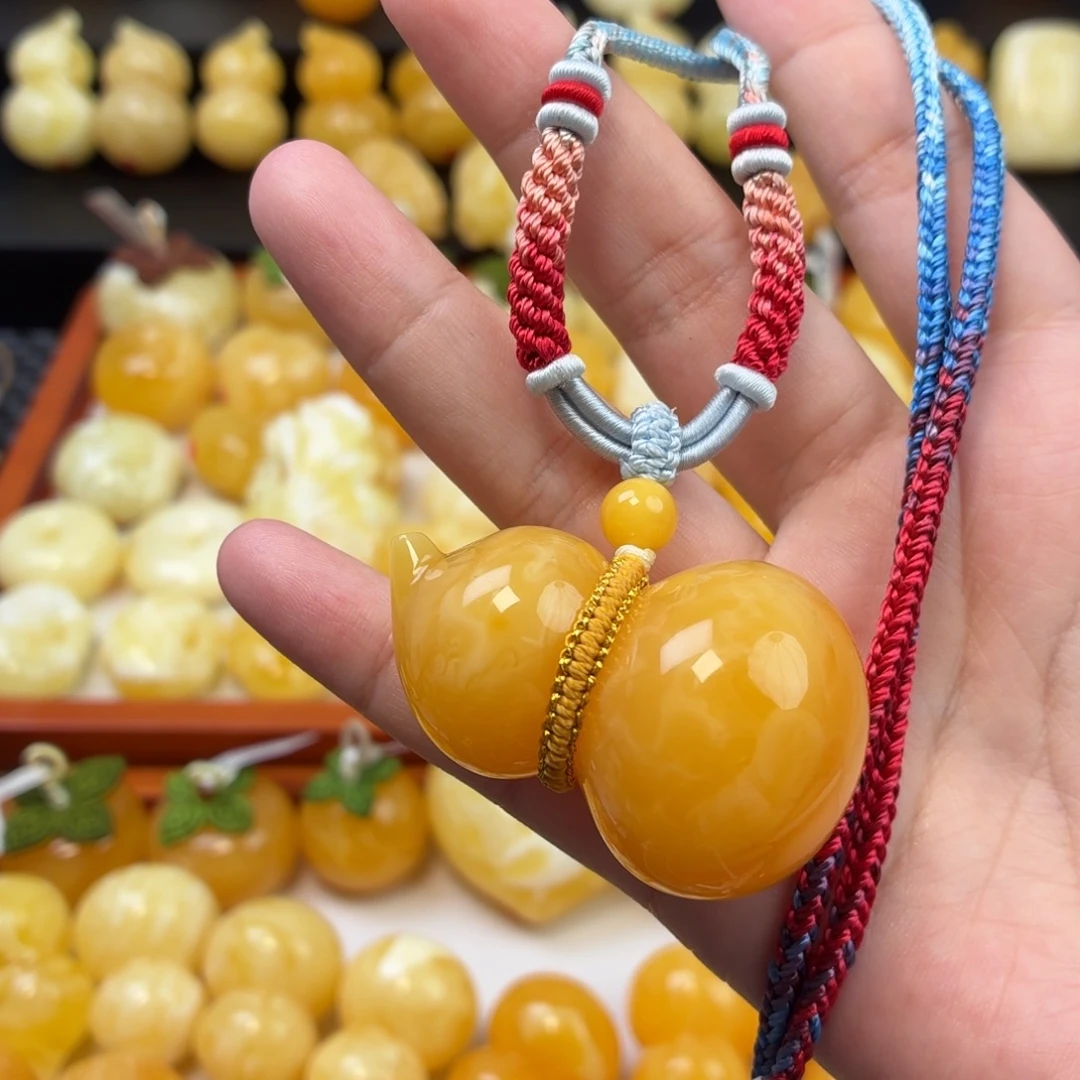 蜜蜡未镶嵌毛衣链蜜蜡