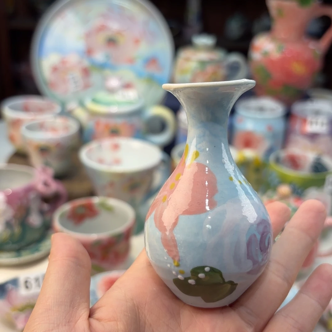 瓷片景德镇手绘高温釉下彩陶瓷茶具