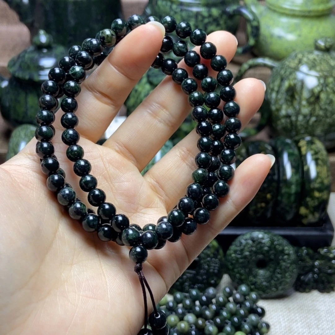 蛇纹石玉未镶嵌药王石项链卡6