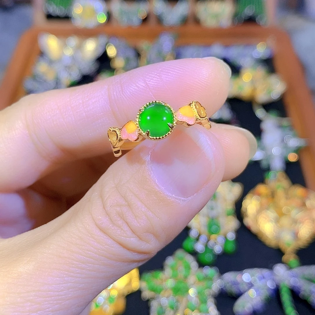 吊坠(不含链)银S925镶嵌翡翠