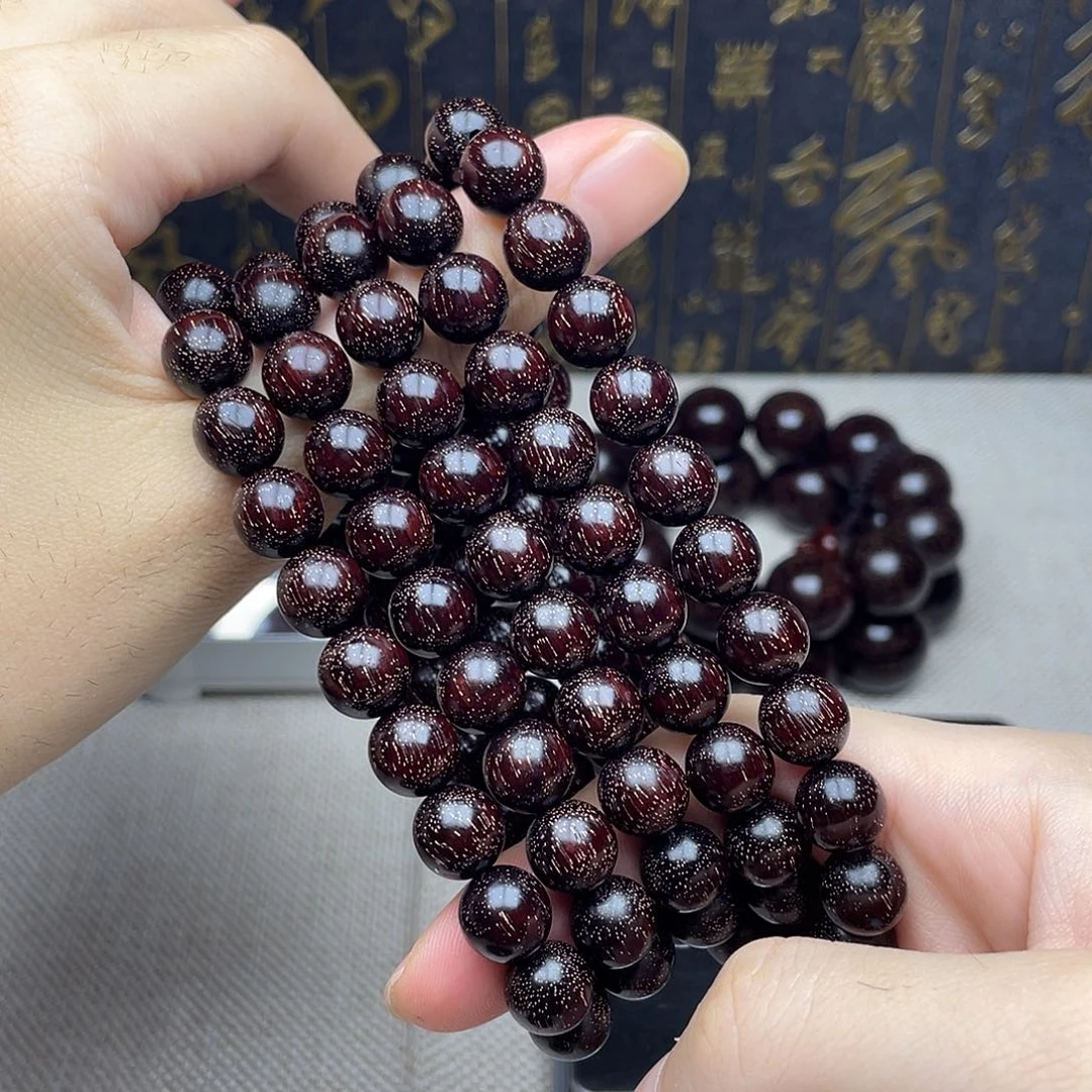 檀香紫檀（小叶紫檀）1.0 108颗 高油密 爆满金星
