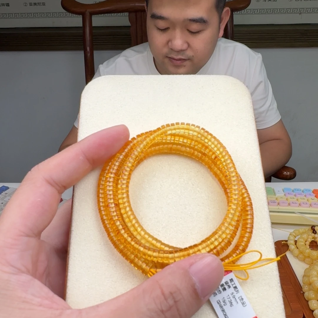 琥珀未镶嵌手链蜜蜡手串