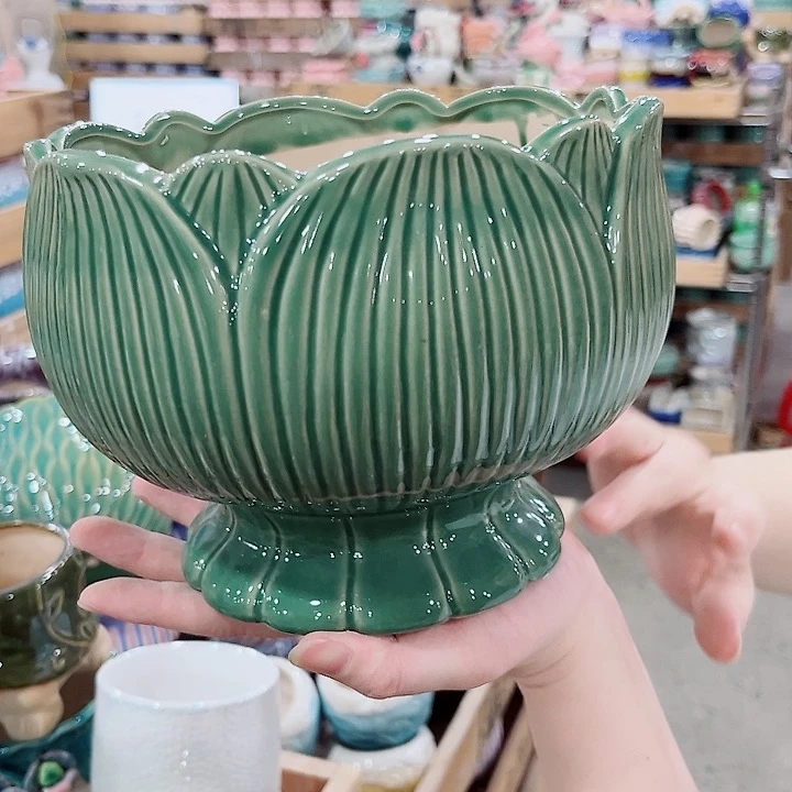 有孔.凑单10元陶瓷花盆发货！