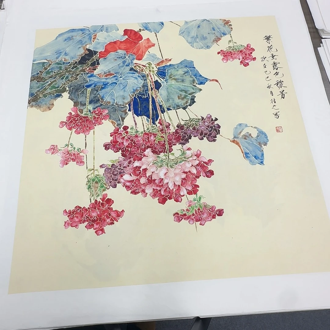 国画68*68纯手绘于往之
