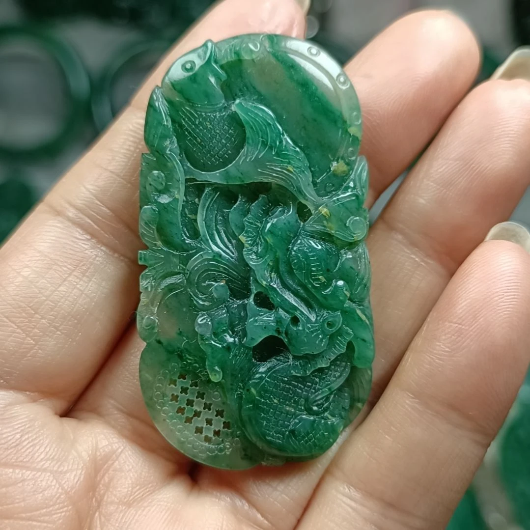 独山玉龙挂件未镶嵌