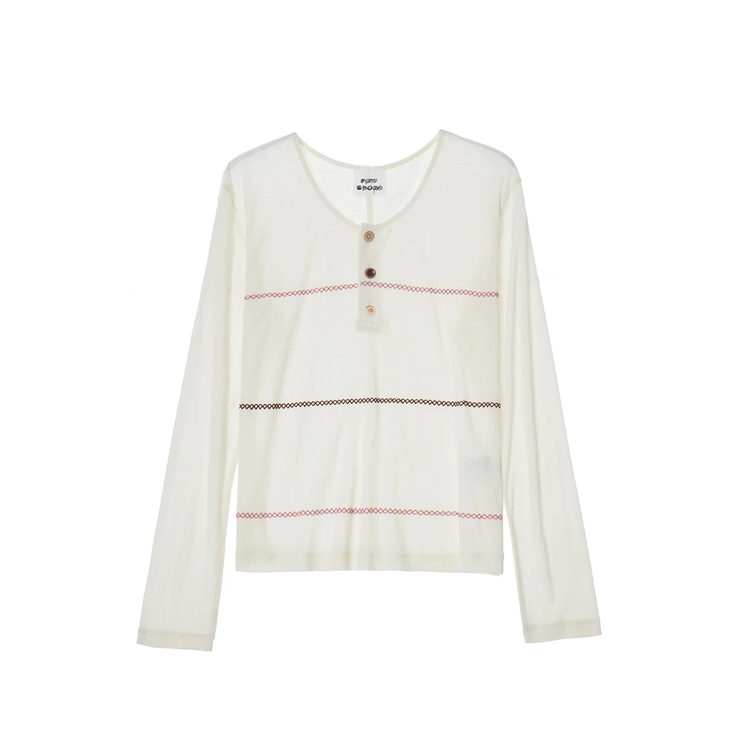 RAW STONE设计师品牌线条圆领长袖DSC买手店BY5R17010