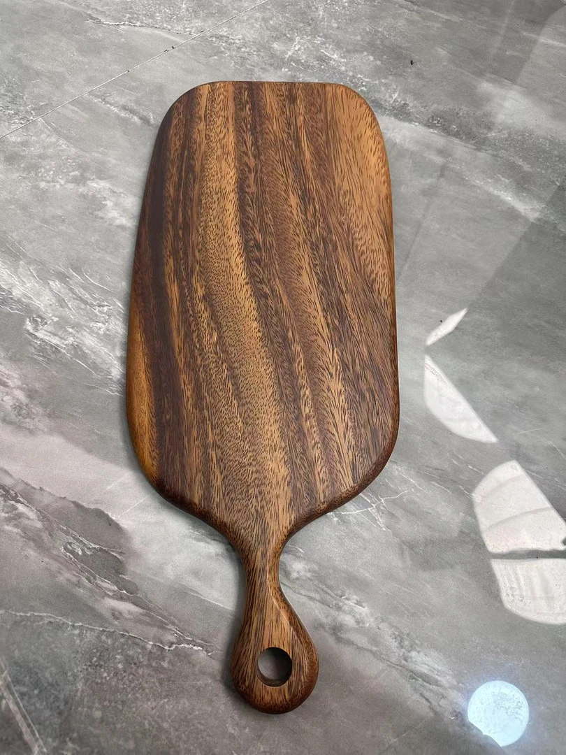 南美实木整木家用大号牛排歪脖菜板 披萨板砧板 规格约45*19*2cm