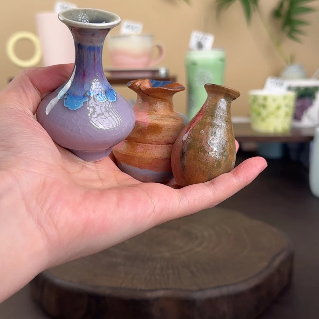 颜色釉花瓶小瓶3.