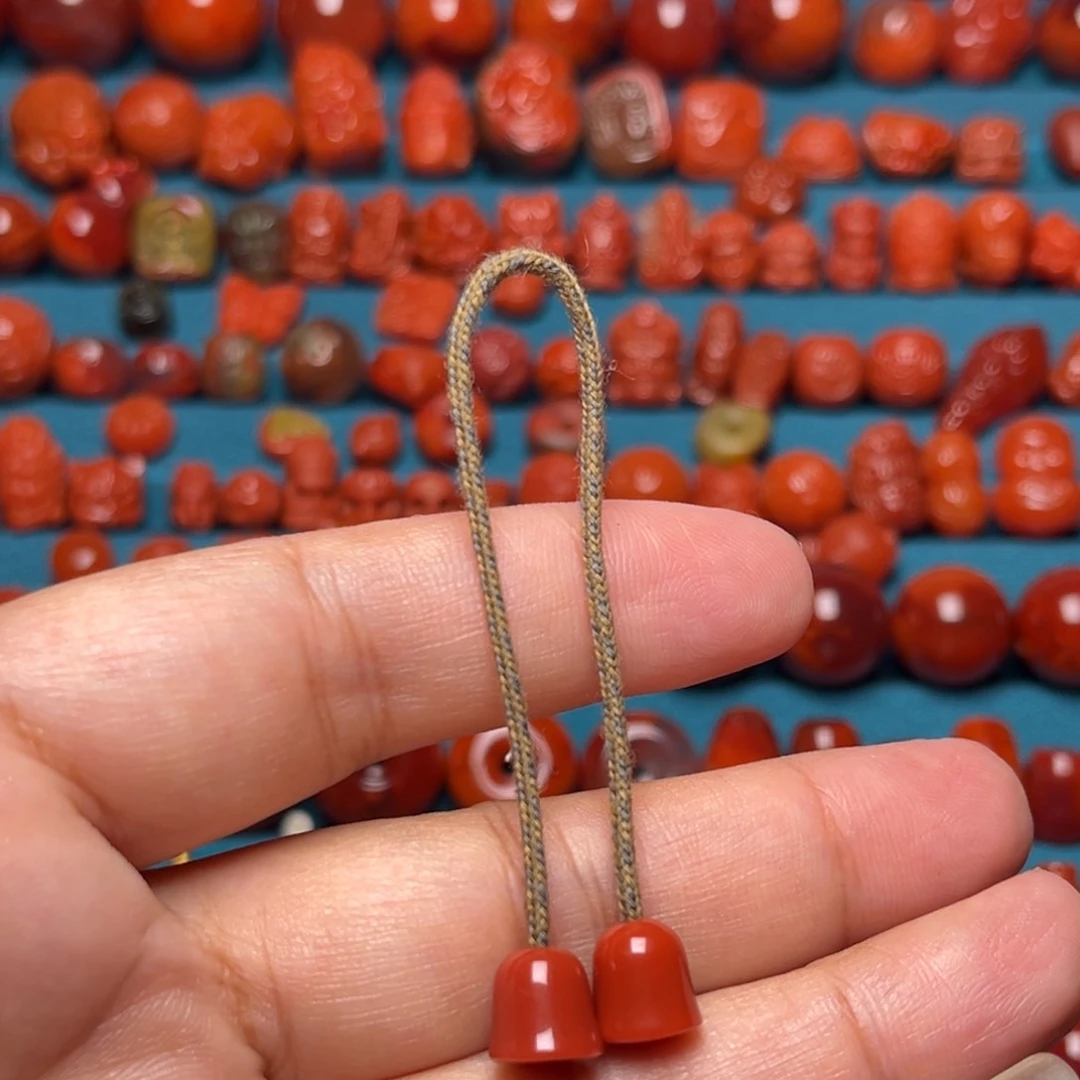 妙***意南红玛瑙观音背云未镶嵌弟子珠