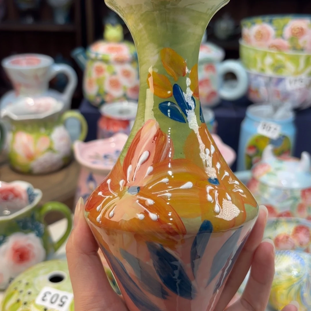 瓷片景德镇手绘高温釉下彩陶瓷茶具