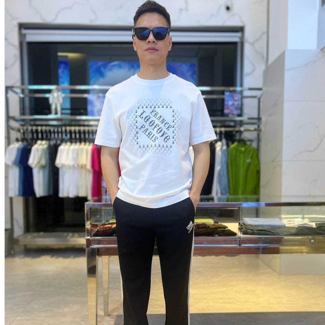 LAOFOYE2025老佛爷男士春夏新款轻奢高端大气圆领微阔短袖T恤