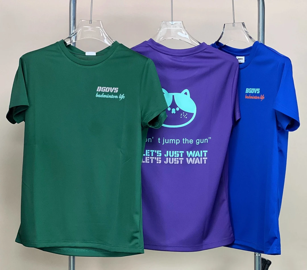 BGOVS韩国2023秋季新品羽毛球服男女同款运动短袖全速干吸汗T恤