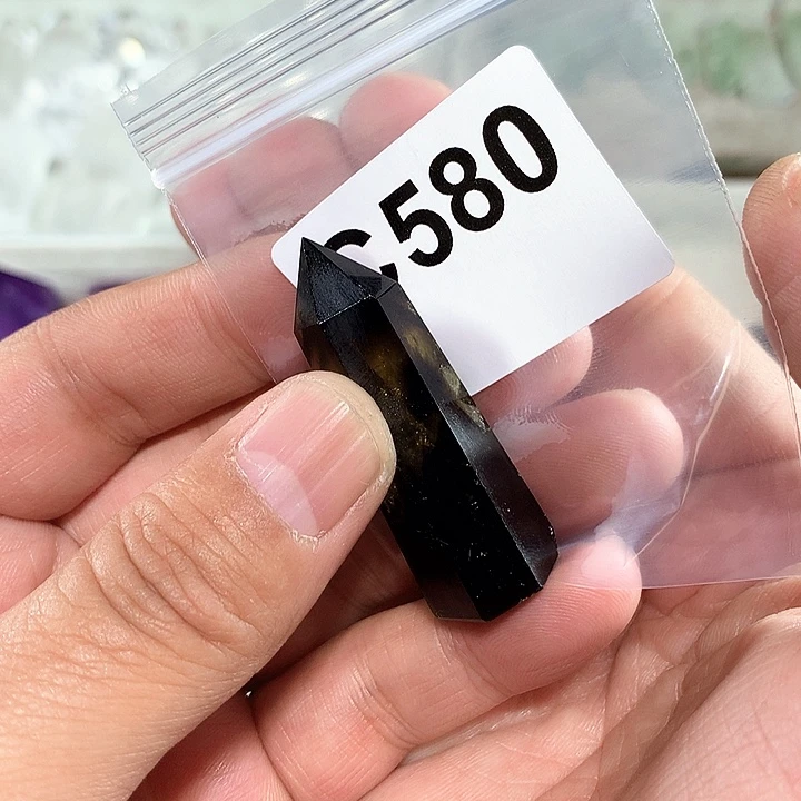 烟晶天然水晶柱子C580未镶嵌纤*