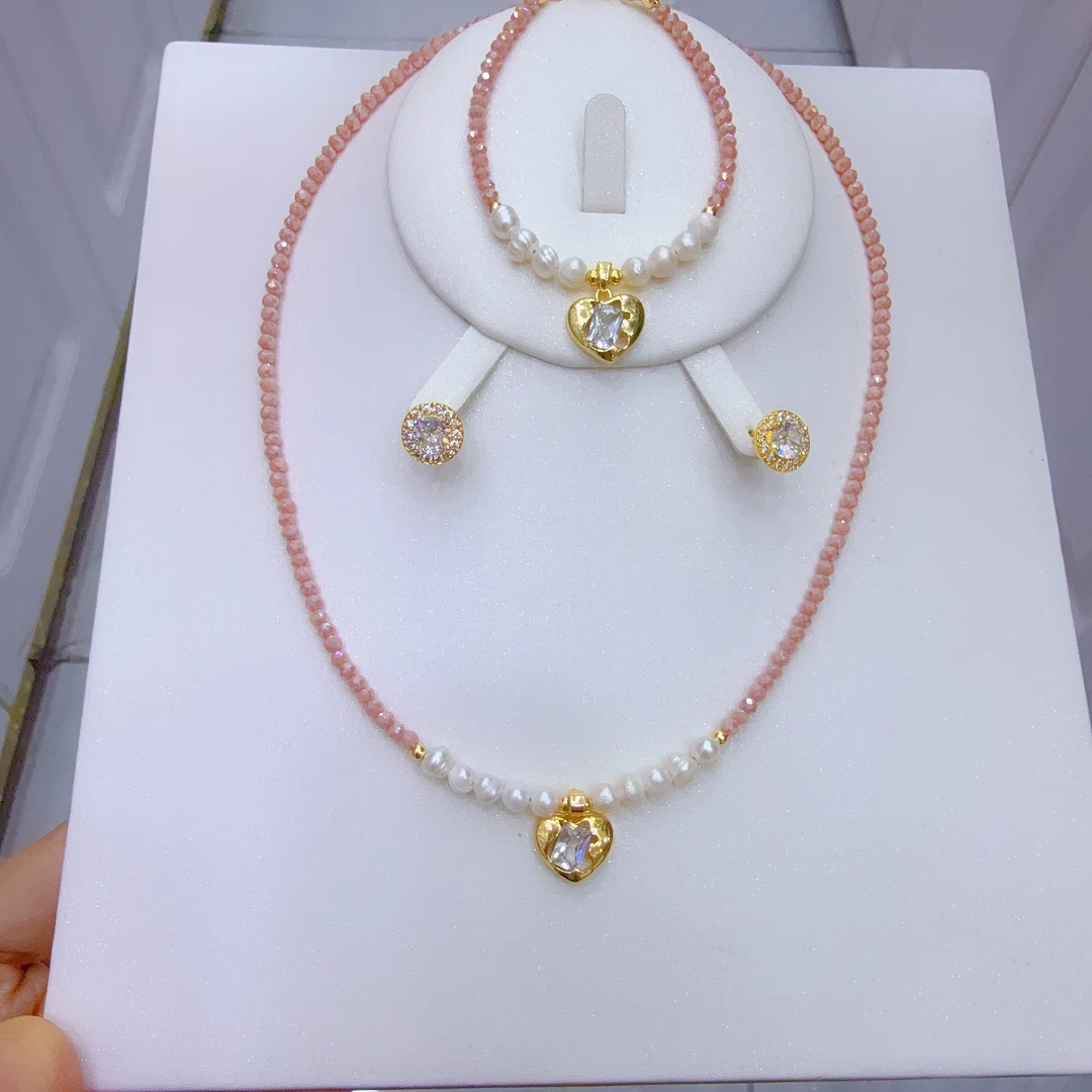 铜合金亚克力项链 新款时尚手工三件套首饰气质爆款网红百搭饰品