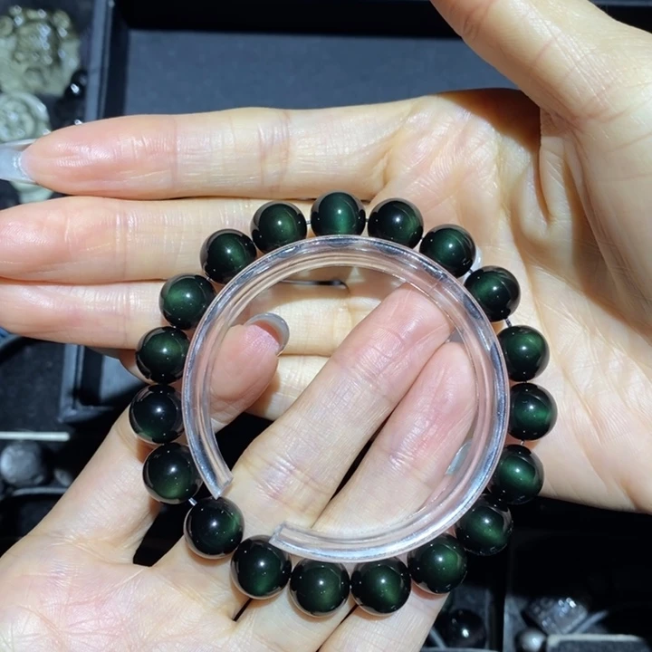 黑曜岩手链未镶嵌大***明