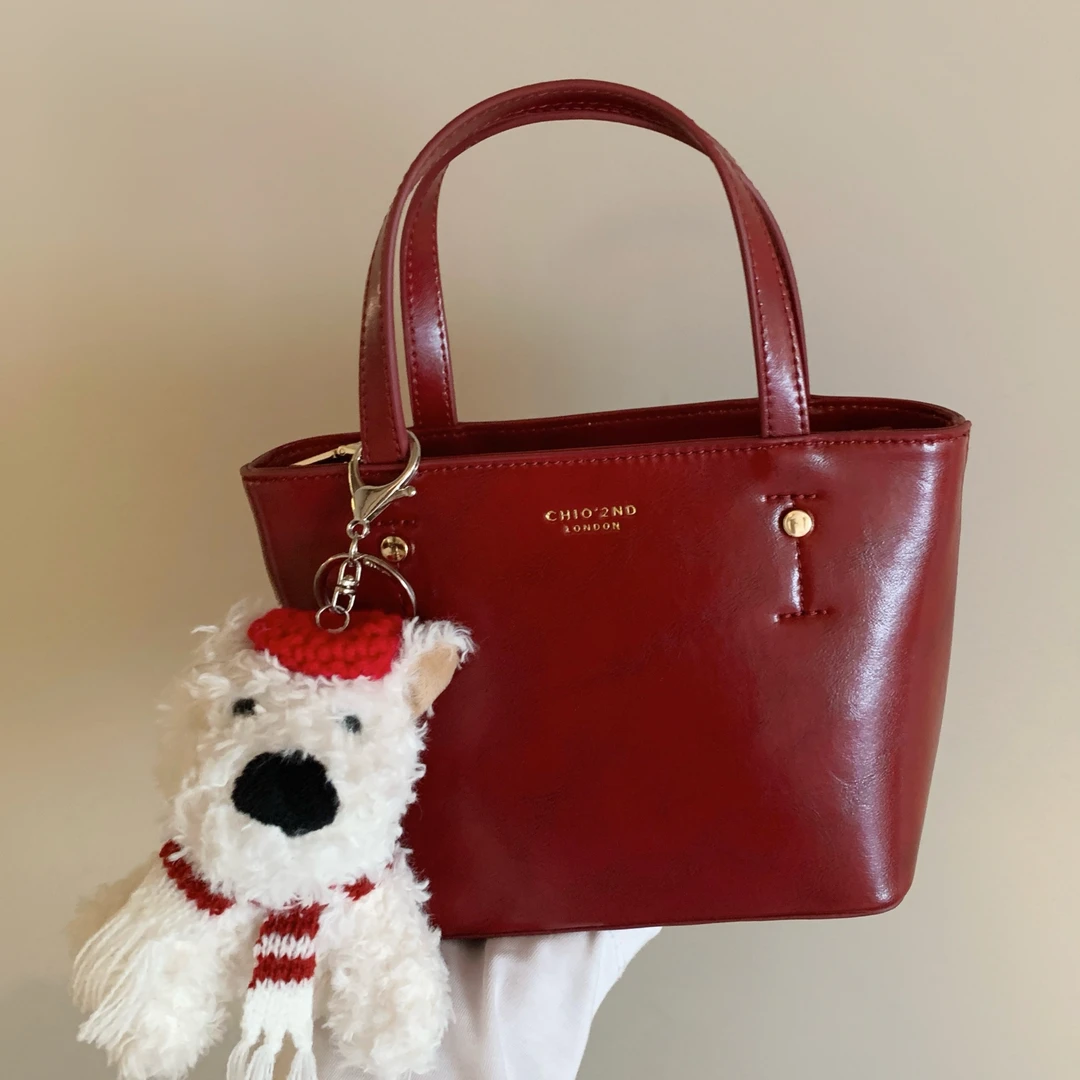 南风Chio2nd 托特包2025新款女士红色手提包单肩斜挎小包
