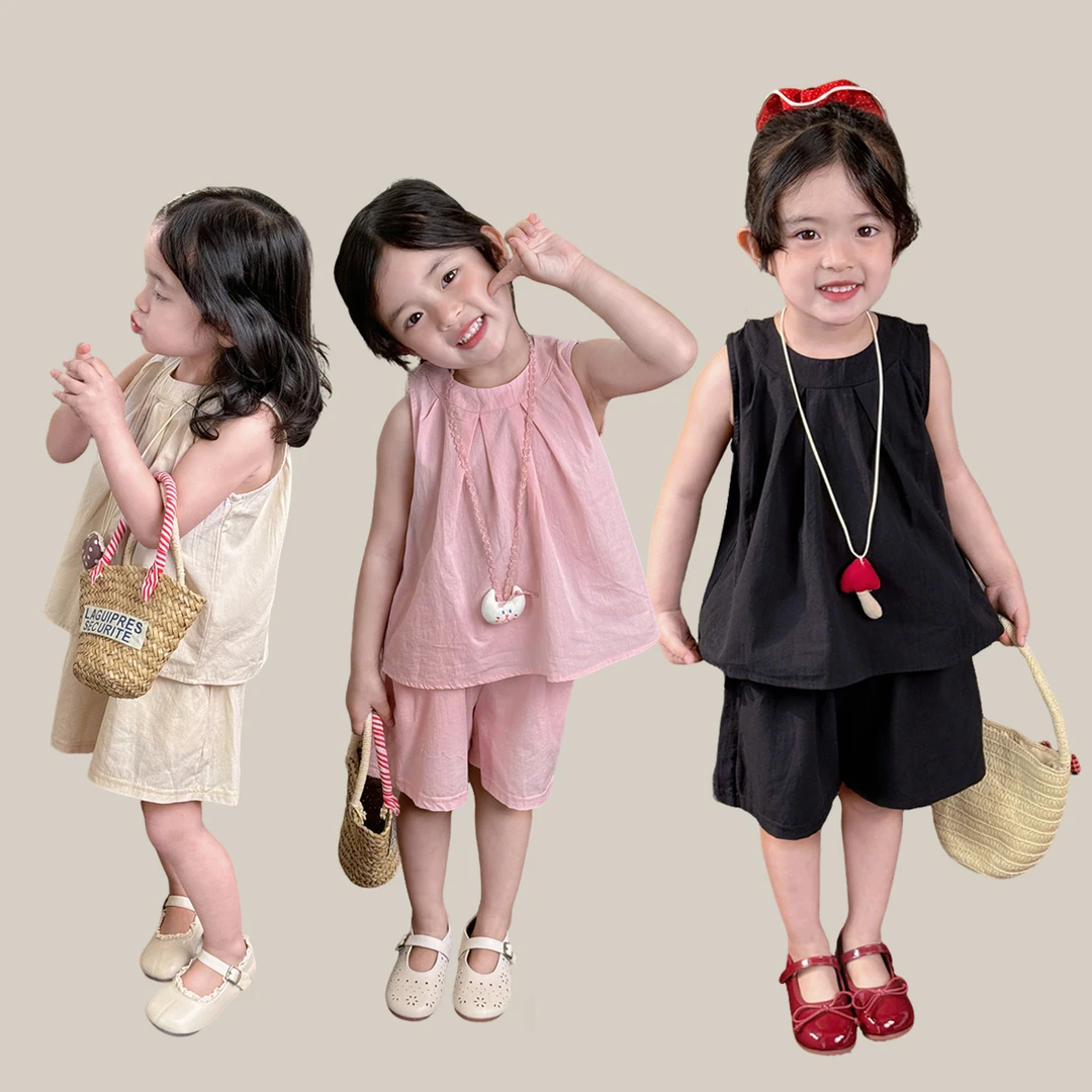 女童夏季套装2025新款网红炸街时尚中大童法式穿搭女童夏装套装