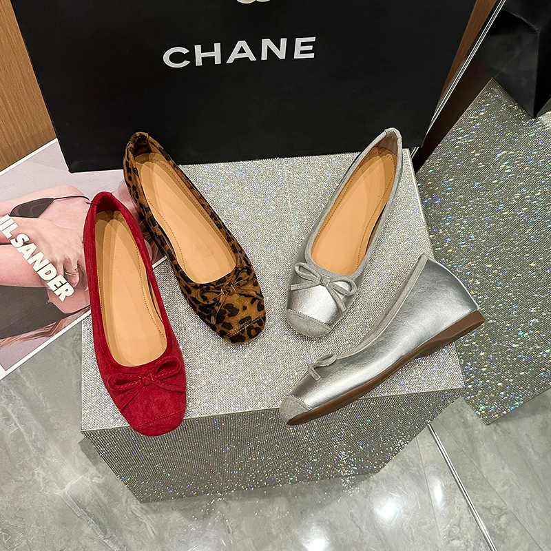 838-4新款银色芭蕾鞋女外穿法式内增高单鞋女平底孕妇瓢鞋