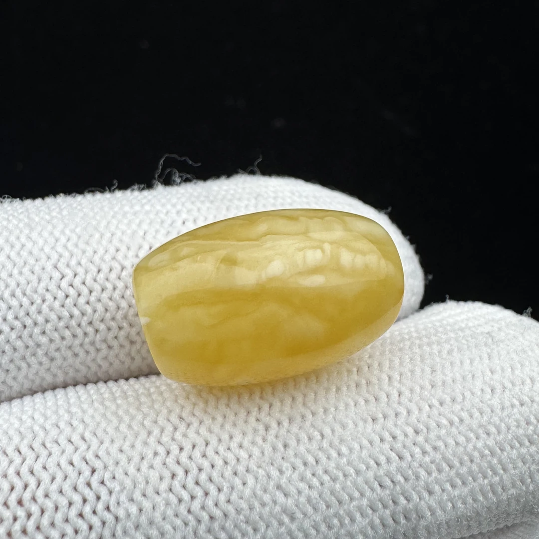 R7808天然俄料蜜蜡鸡油黄马蹄珠 13.7*19.4mm 支持复检