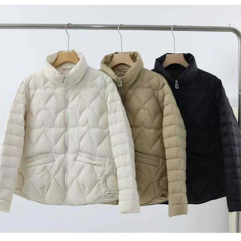 2025新款羽绒服女短款韩版显瘦小个子白鸭绒百搭拉链时尚轻暖外套