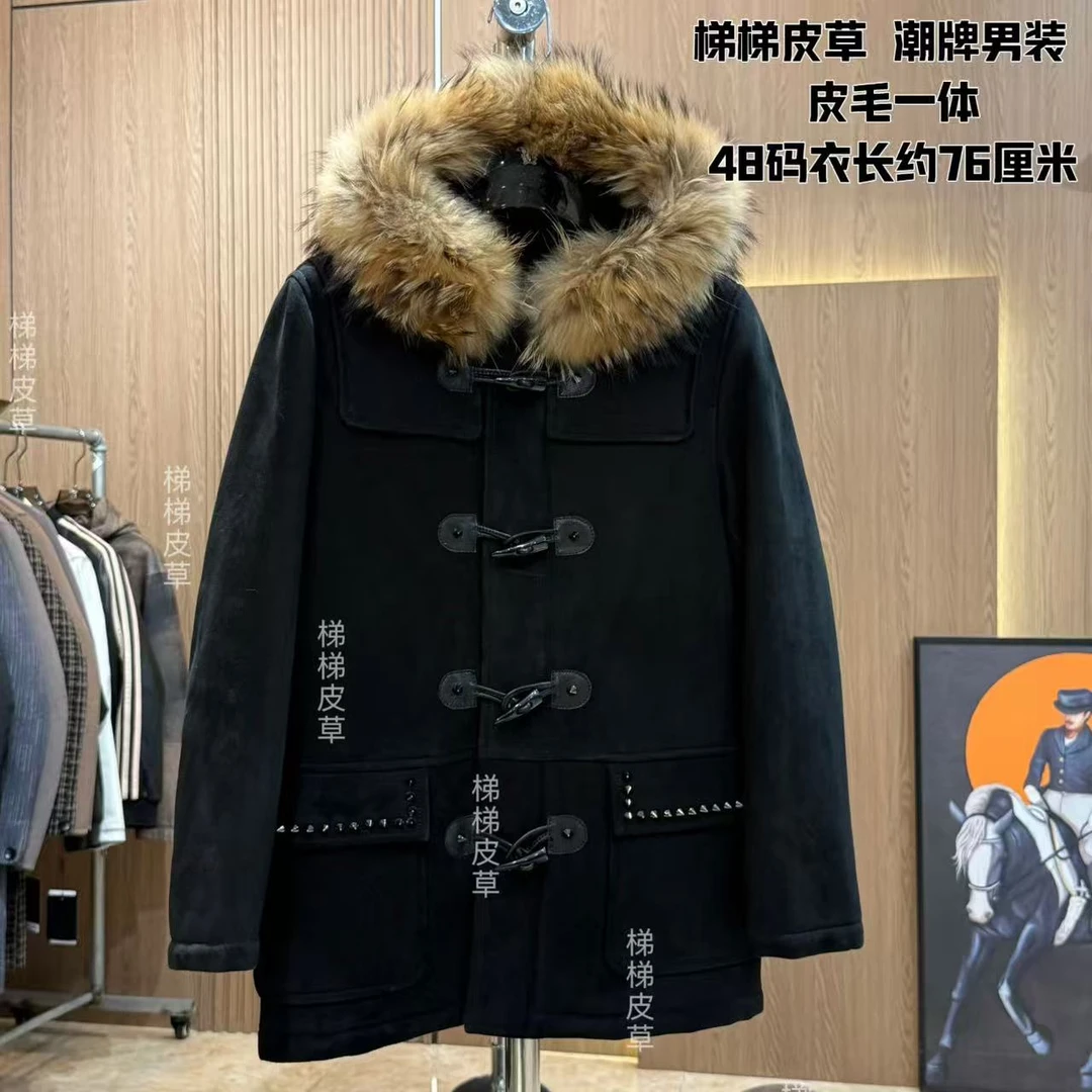男士帽款中长皮毛一体冬装1407