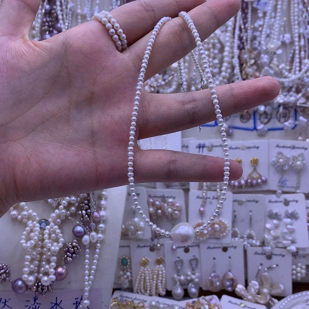 淡水珍珠合金颈饰