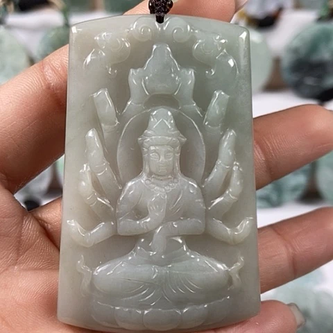 翡翠颈饰未镶嵌千手观音福利